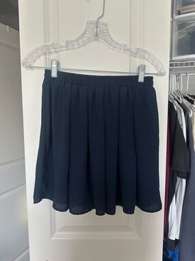 Brandy Melville Navy Pleated Skater Skirt